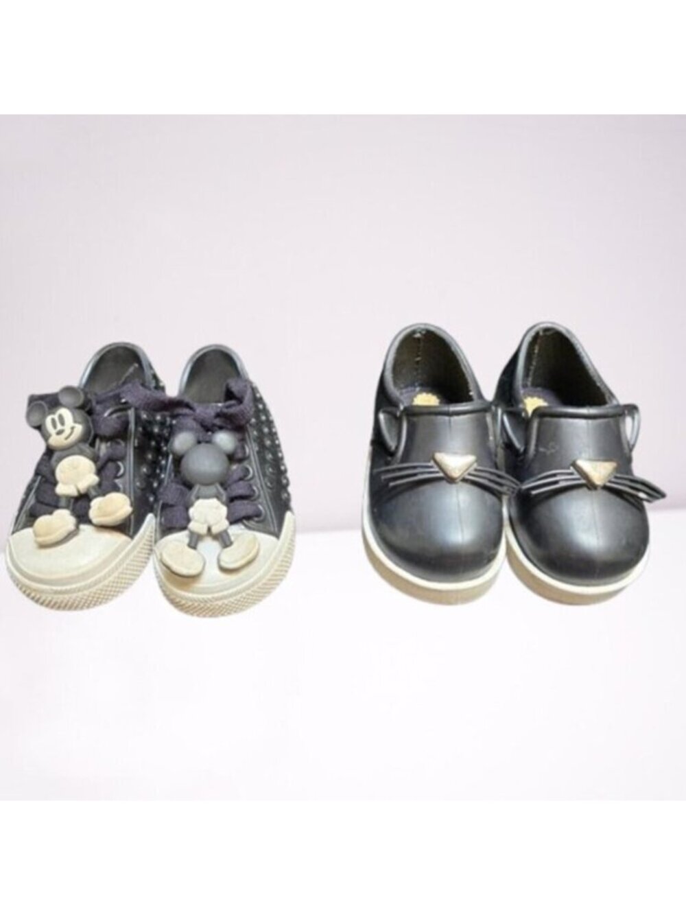 Mini Melissa (2 pair) Disney Polibolha and Black Cat Face Shoes